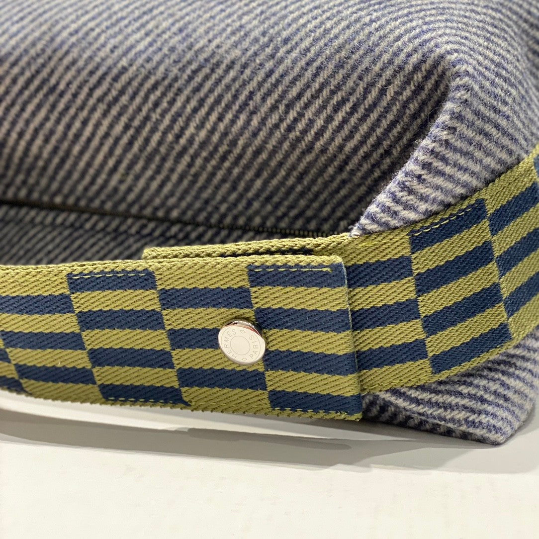 Hermes Classic Casual Color Block Canvas Tote Bag Makeup Bag Toiletry Bag Bags #78245