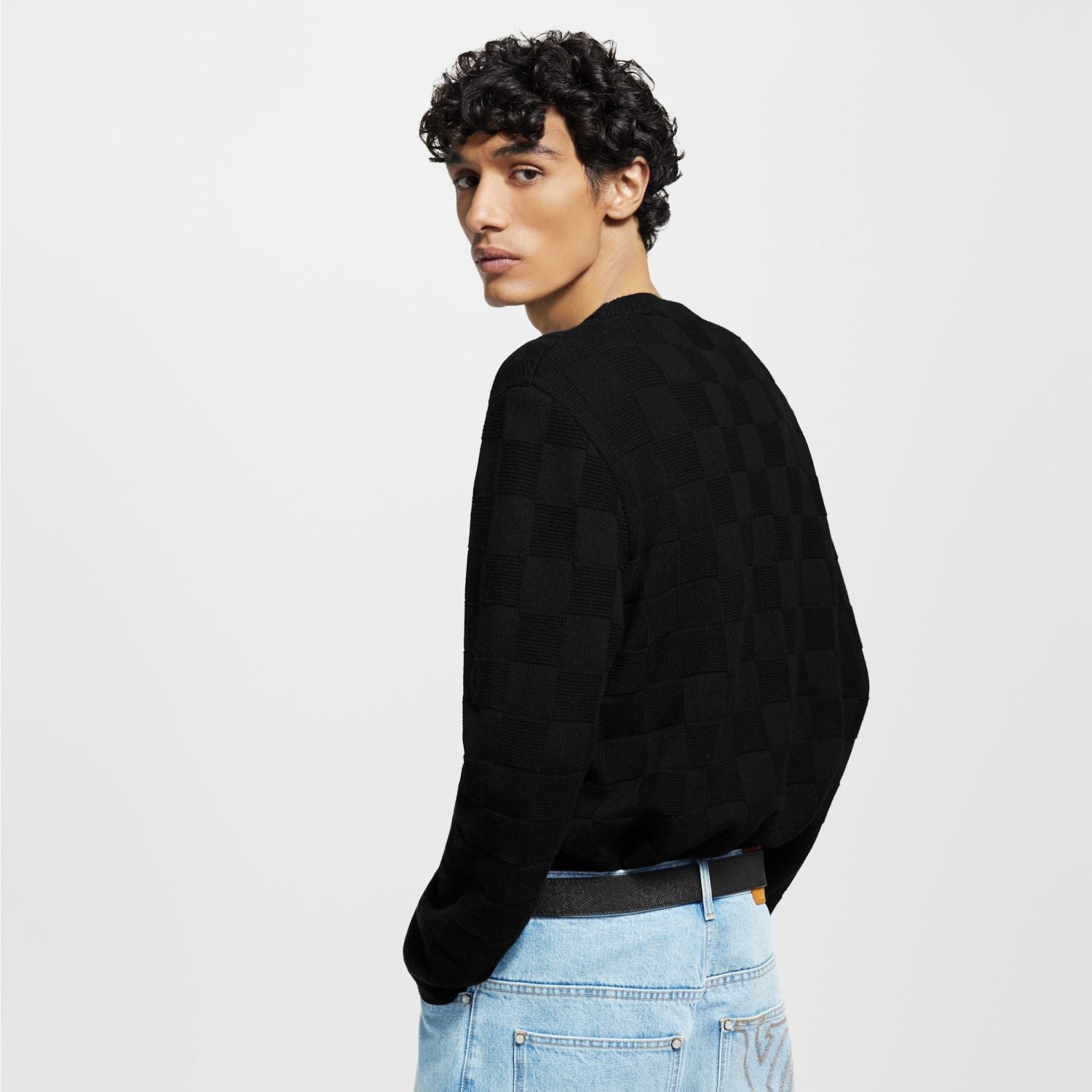 Louis Vuitton Embellished Wool Damier Pullover #333428