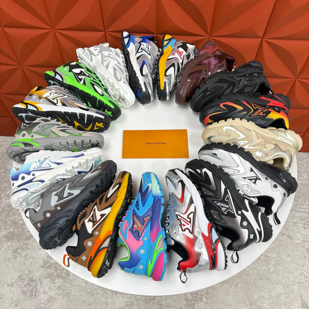 Louis Vuitton LV RUNNER TATIC Men's And Women's Spring/summer Casual Round Toe Lace Up Floral Logo Low Top Casual Sneakers Shoes #78323