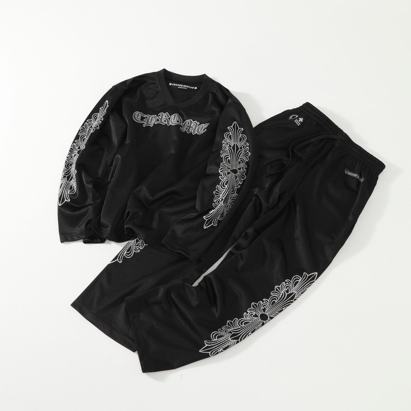 Chrome Hearts Men's Autumn and Winter Solid Color Long Sleeve T-Shirt Stretch Sweatpants Pants Set Suit #76427