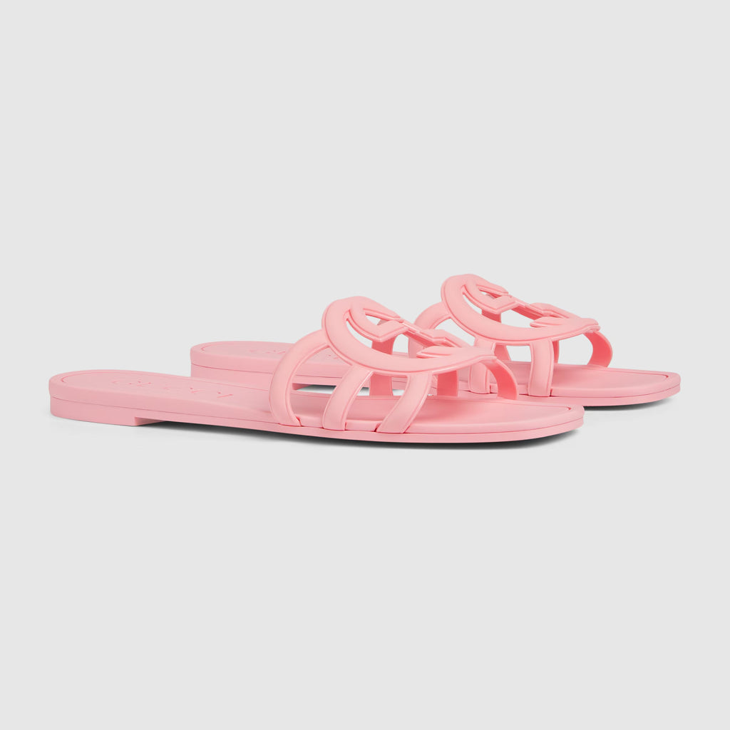 Gucci Women's Summer Double G Hollow out Square Head Flat Slippers Solid Color Casual Shoes #81341