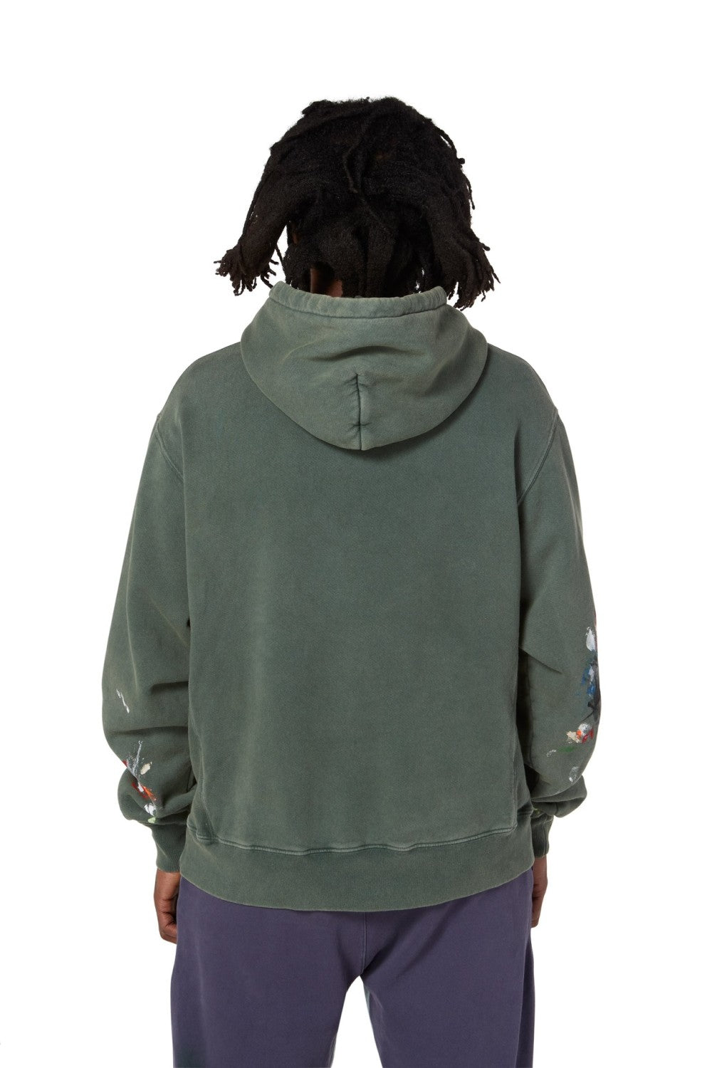 Gallery Dept. Men's Spring And Autumn Graffiti Letters Printing Solid Color Do Old Hooded Sweatshirt Casual Ink Splash Elastic Waist Drawstring Pants Ngvp #9291
