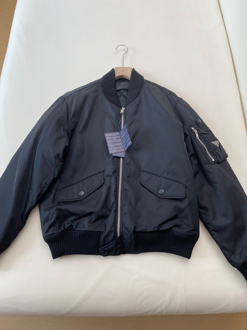 Prada Men's Fall/Winter Fashion Casual Solid Color Baseball Collar Zipper Pilot Cotton Jacket #78956