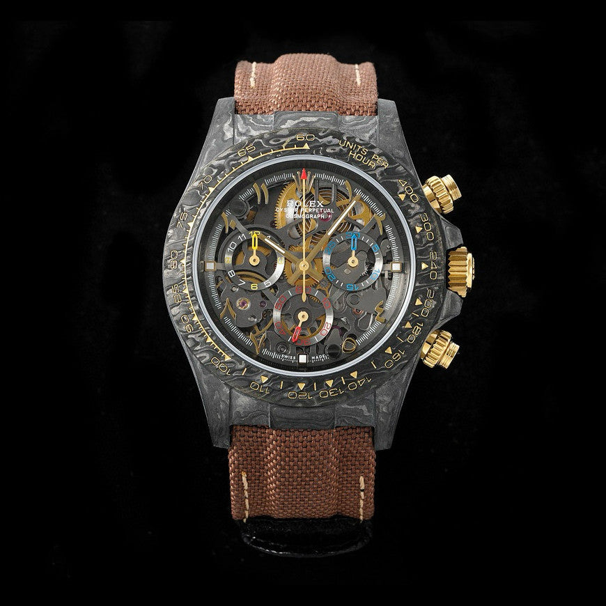 Rolex Men's Matte Black Skeleton Dial Mechanical Watch #97467