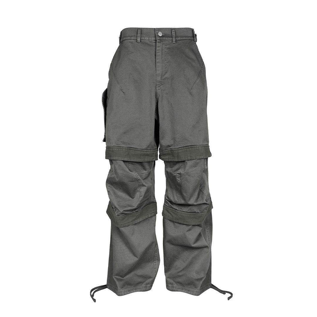 Far archive Men's Far Solid Color Paratrooper Pants Zipper Casual Multi-Pocket Loose Fit Work Pants Ngvp #7741