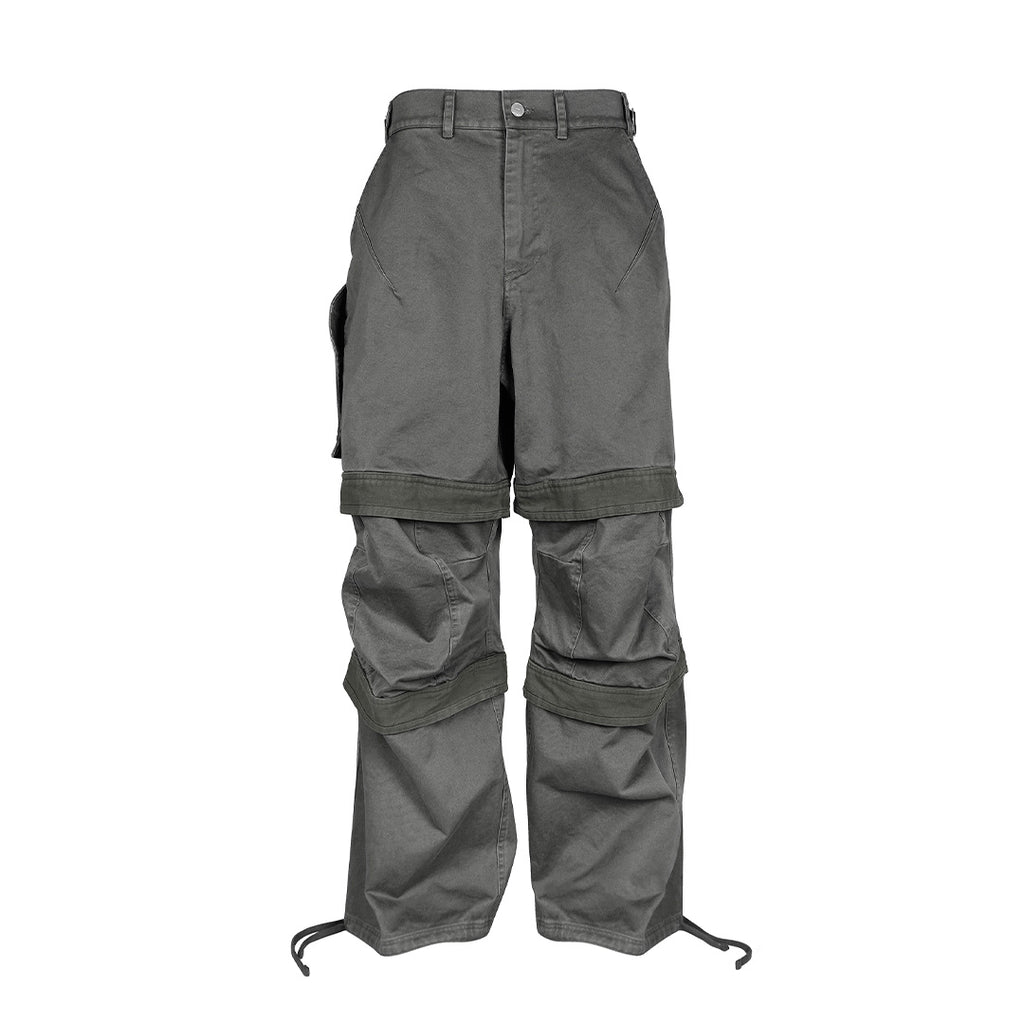 Far archive Men's Far Solid Color Paratrooper Pants Zipper Casual Multi-Pocket Loose Fit Work Pants Ngvp #7741