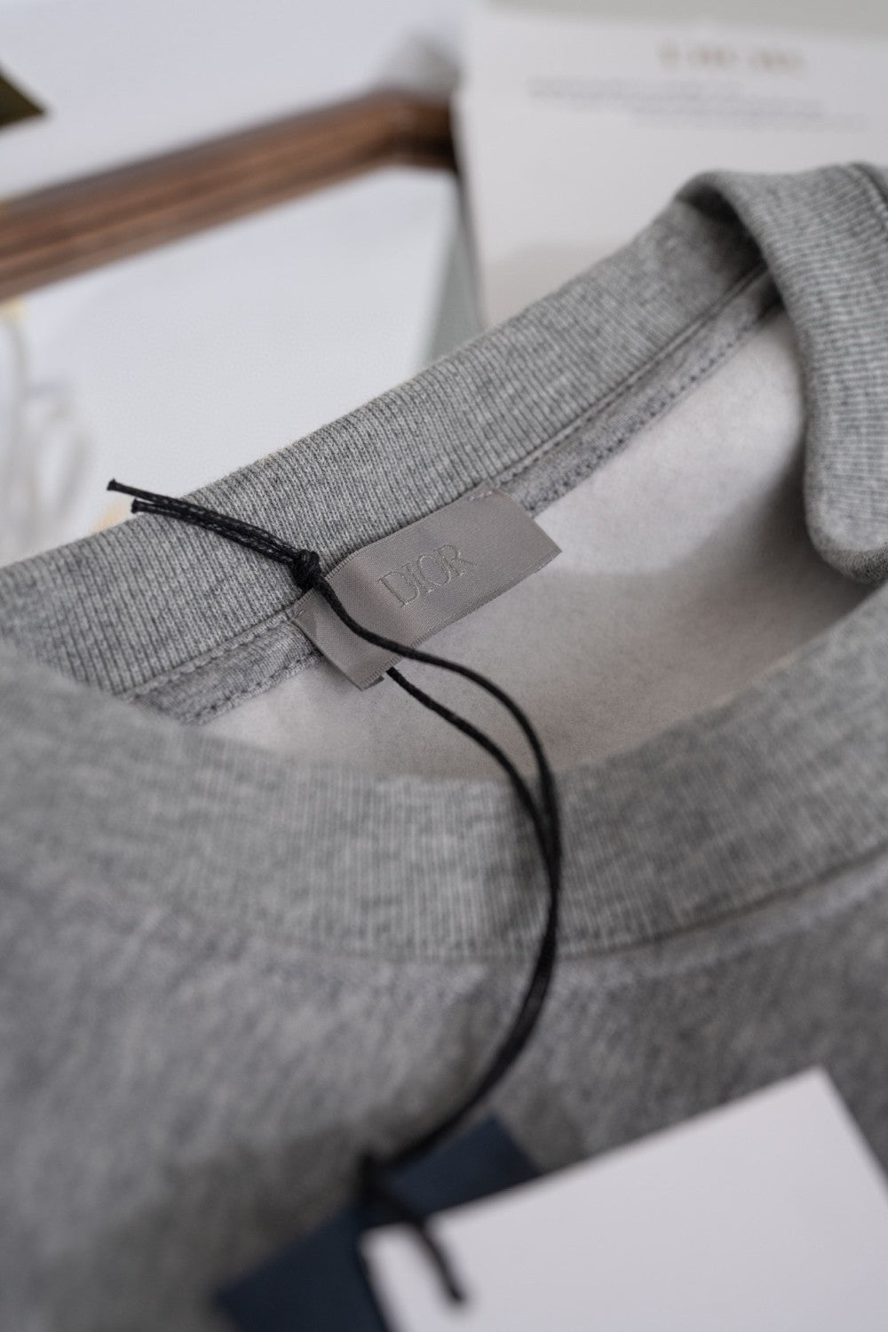 Dior Men's Spring and Autumn Gray Embroidered Letter Logo Round Neck Cotton Long Sleeve Sweatshirt Pullover #72898