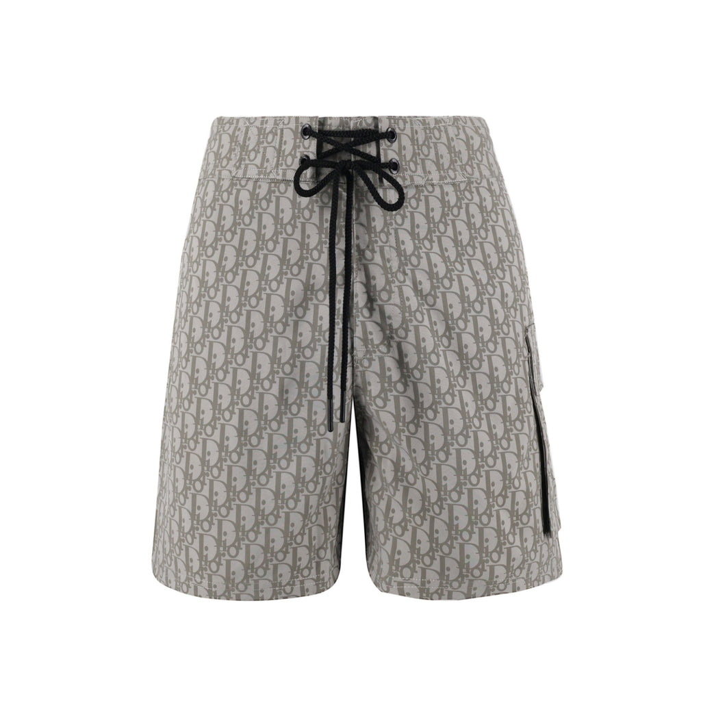 Dior Men's Summer Solid Colour Letter Print Lace Up Casual  Straight Swimming Shorts #77469