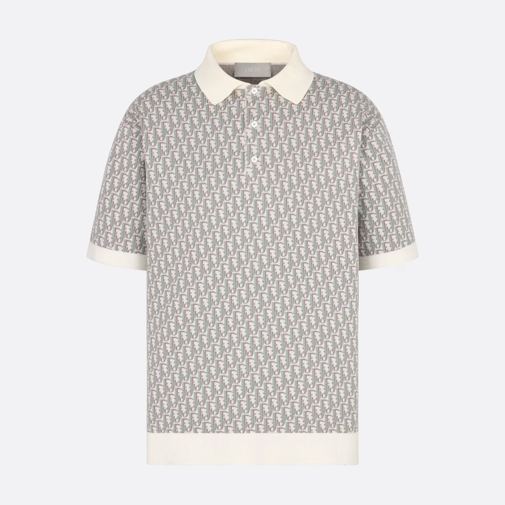 Dior Men's Summer Graphic All Over Print Polo Neck Straight Short Sleeve T-Shirt #98753