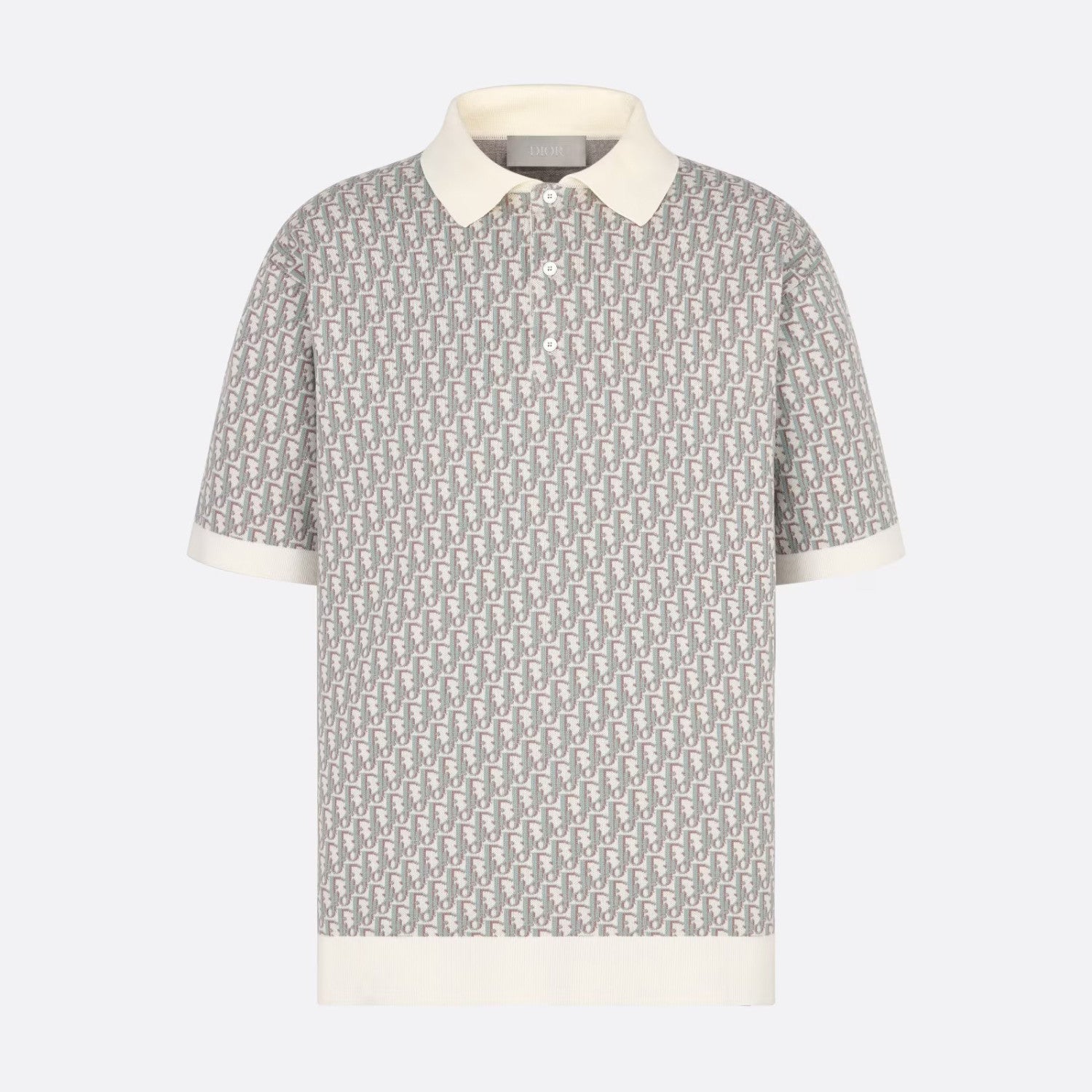 Dior Men's Summer Graphic All Over Print Polo Neck Straight Short Sleeve T-Shirt #98753