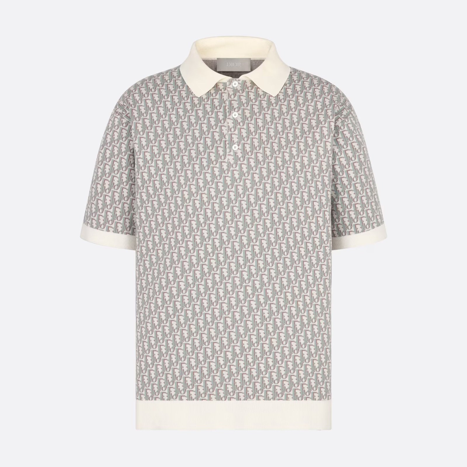 Dior Men's Summer Graphic All Over Print Polo Neck Straight Short Sleeve T-Shirt #98753