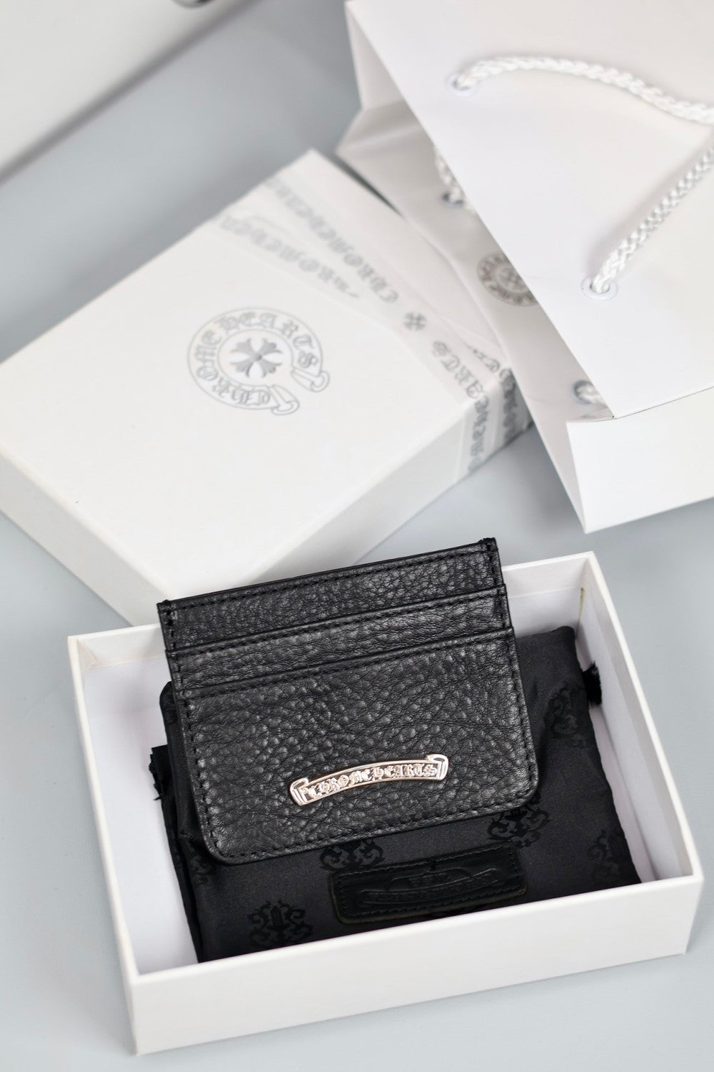 Chrome Hearts Luxury Fashion Trend Italian Cowhide 925 Sterling Silver Accessories Couple Men's And  Women's Models Folding Card Case Card Holder Bags Bag #76516
