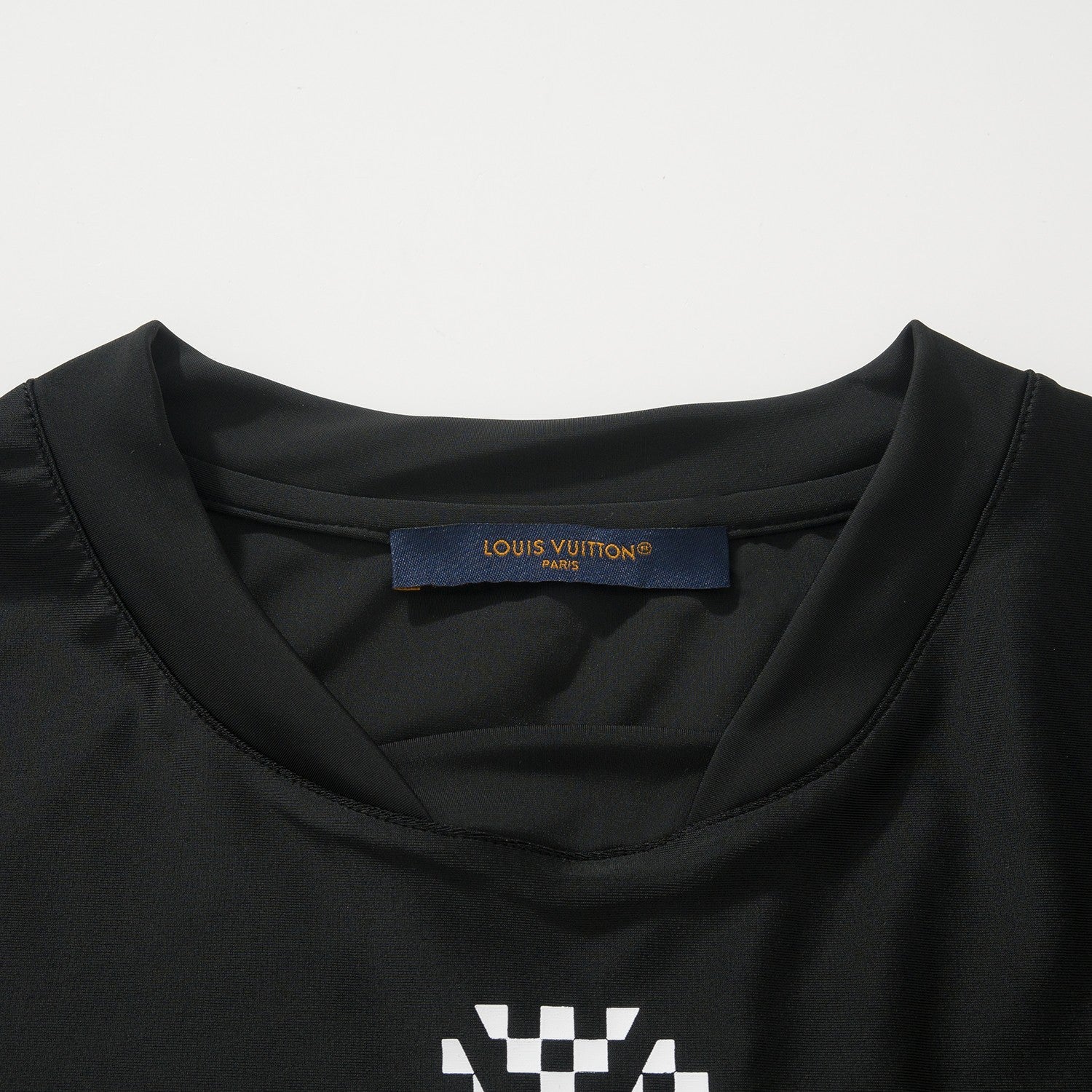 Louis Vuitton Men's Summer Black Letter Logo Round Neck Slim Short Sleeve T-Shirt #72838