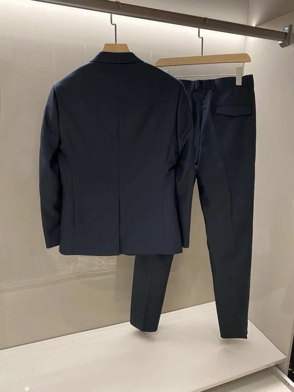 Dior Men's Spring/Autumn Solid Color Business Casual V-neck Single-breasted Wool Blazer Suit Jacket and Trousers Pants Set #77158