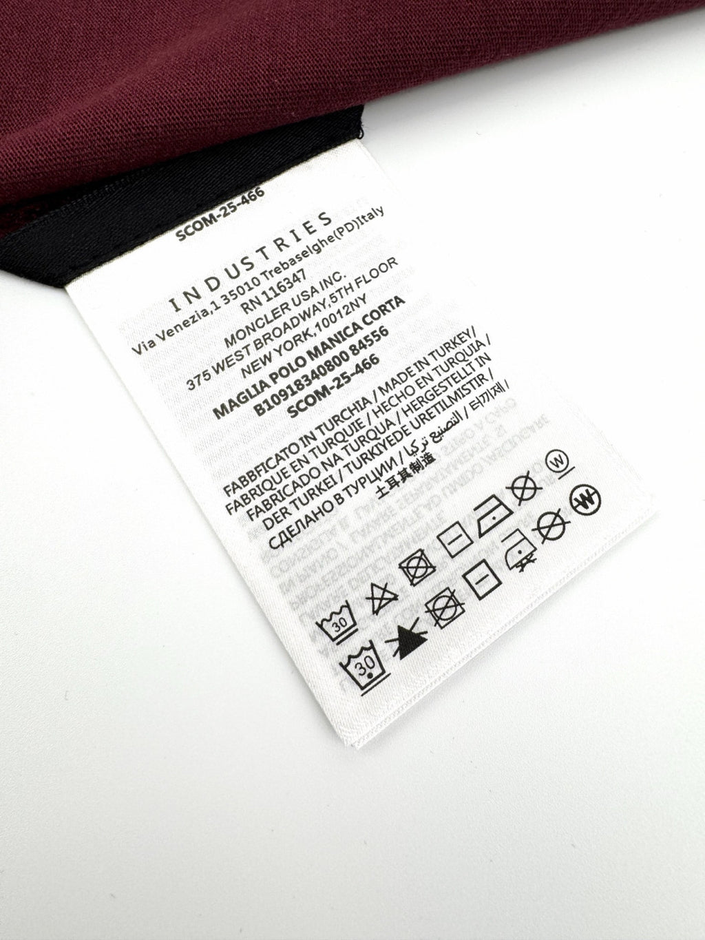 Moncler Burgundy Embroidered Logo Cotton T-Shirt Polos T-shirts #375498