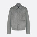 Dior Men's Embossed Logo Spring/Fall High-Street Collar Solid-Color Single-Breasted Leather Short Jacket Ngvp #2598