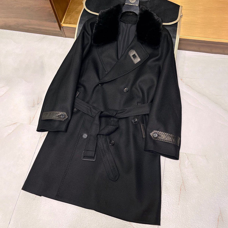 Louis Vuitton Men's Fall And Winter Mink Fur Collar Casual Down Jacket With Multiple Pockets Long Coat Ngvp #9873