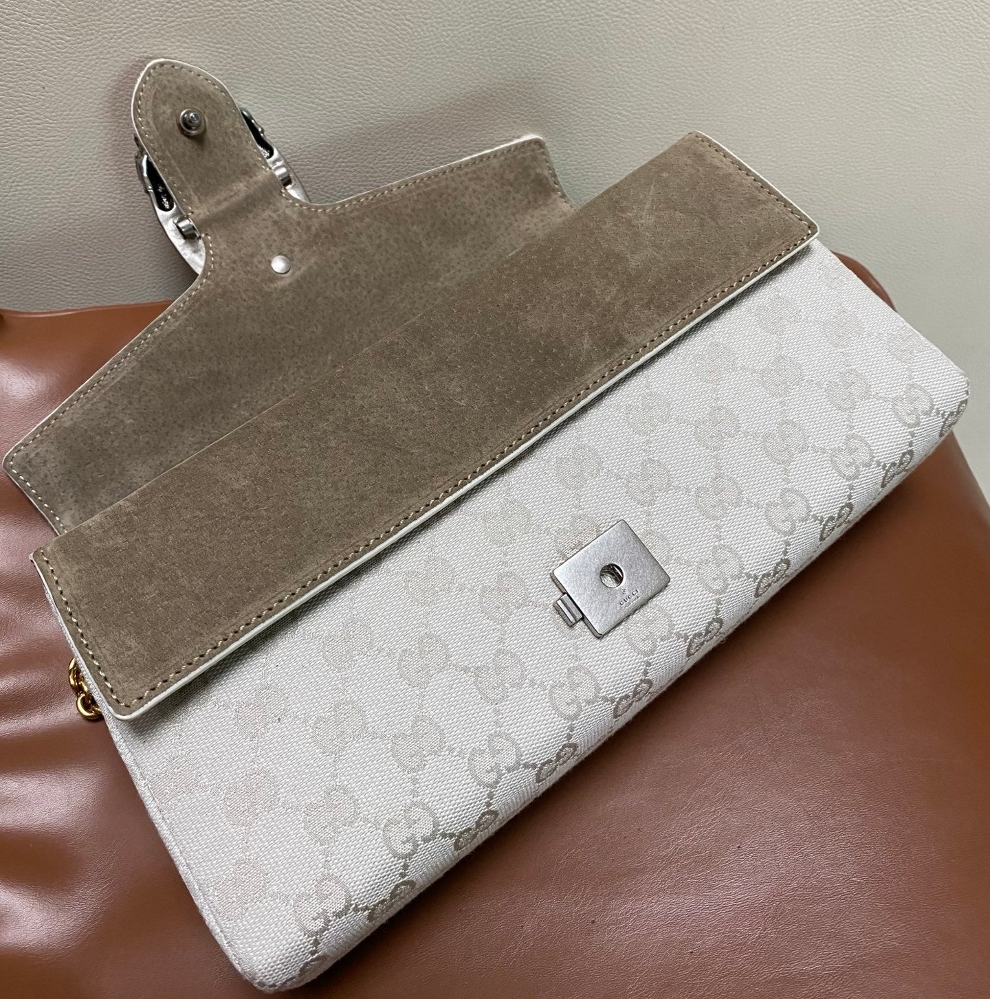 GUCCI Dionysus Medium Shoulder Bag GG Canvas #383686