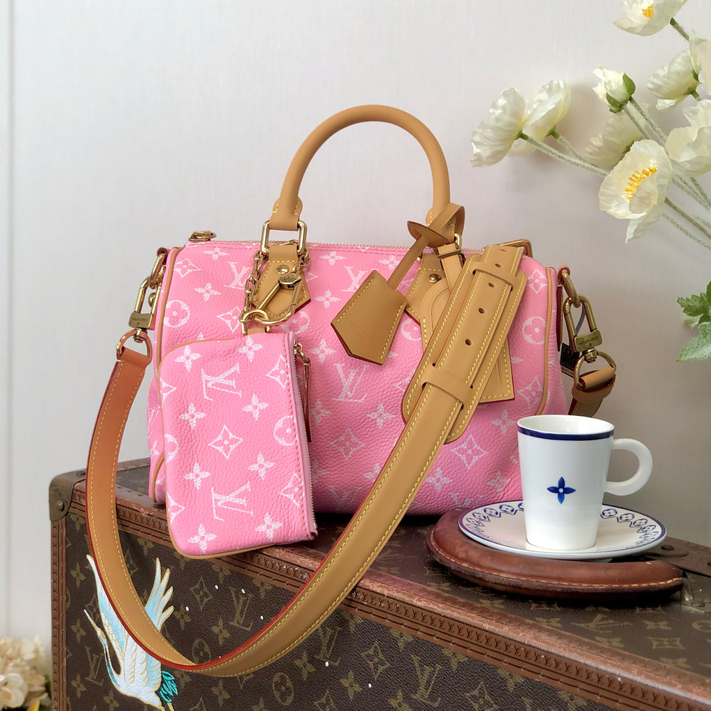 Louis Vuitton Women's Fashion Classic Cherry Blossom Pink Logo Zipper Closure Leather Shoulder Bag Handbags In Small Medium And Large Sizes Crossbody Bag Bags #78657