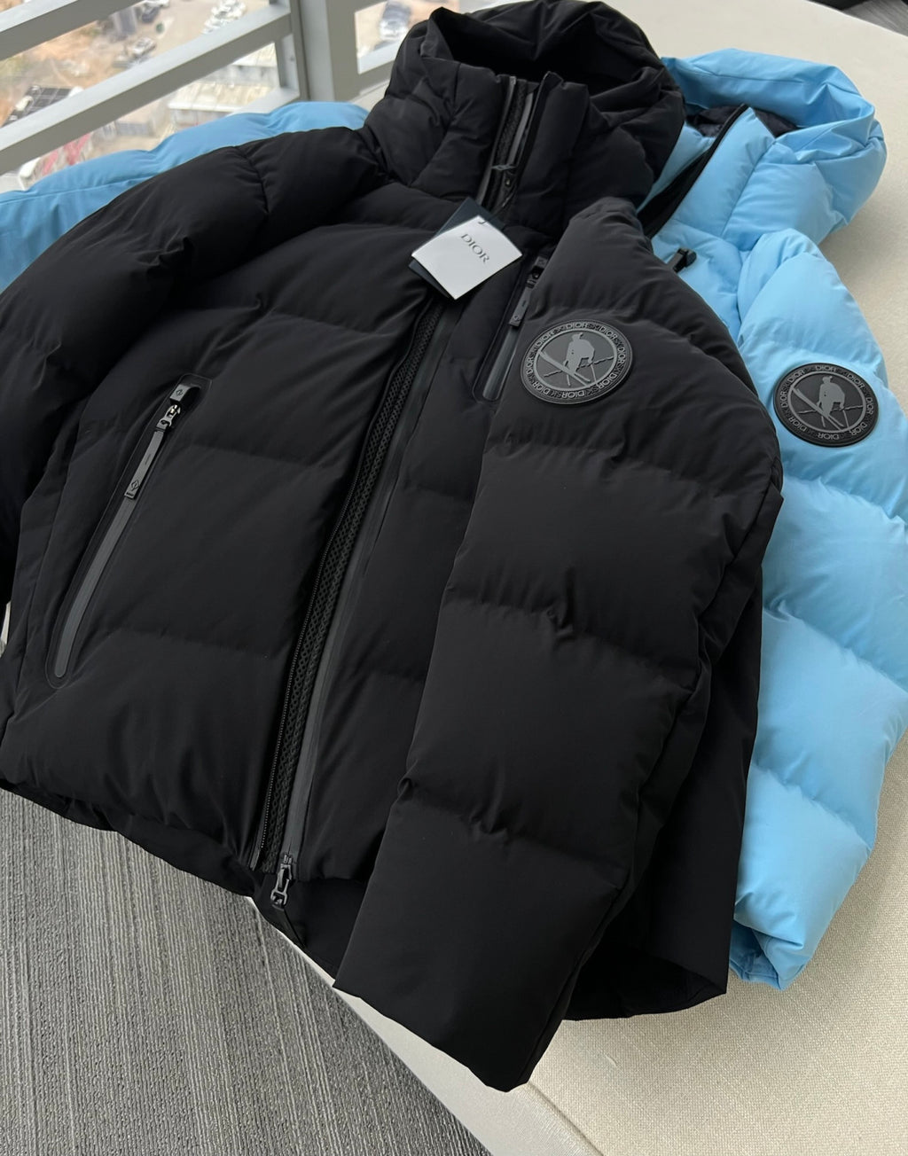 Dior x Descente x Peter Doig Light Blue Puffer Coat #334553