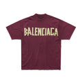 Balenciaga Men's Summer Crimson Letter Print Round Neck Regular Fit Short Sleeve T-Shirt #98985