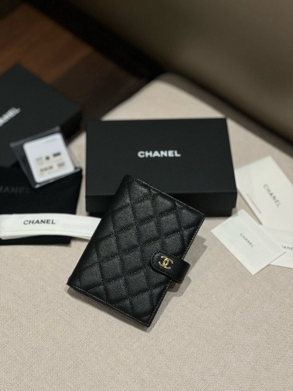 Chanel Caviar Quilted Passport Holder Black #334731