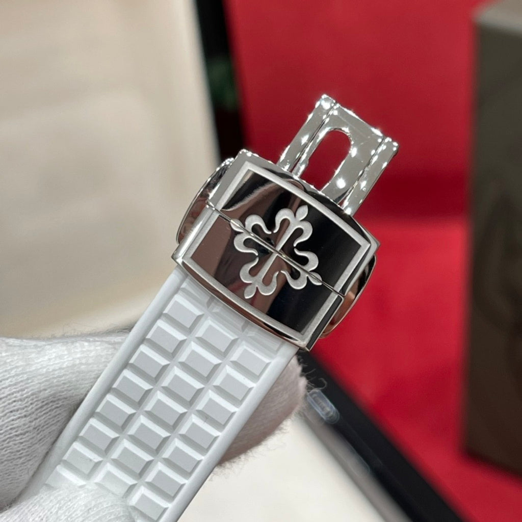 Patek Philippe Women's Quartz Movement 100 Meter Waterproof White Dial Rubber Strap Watch #75282