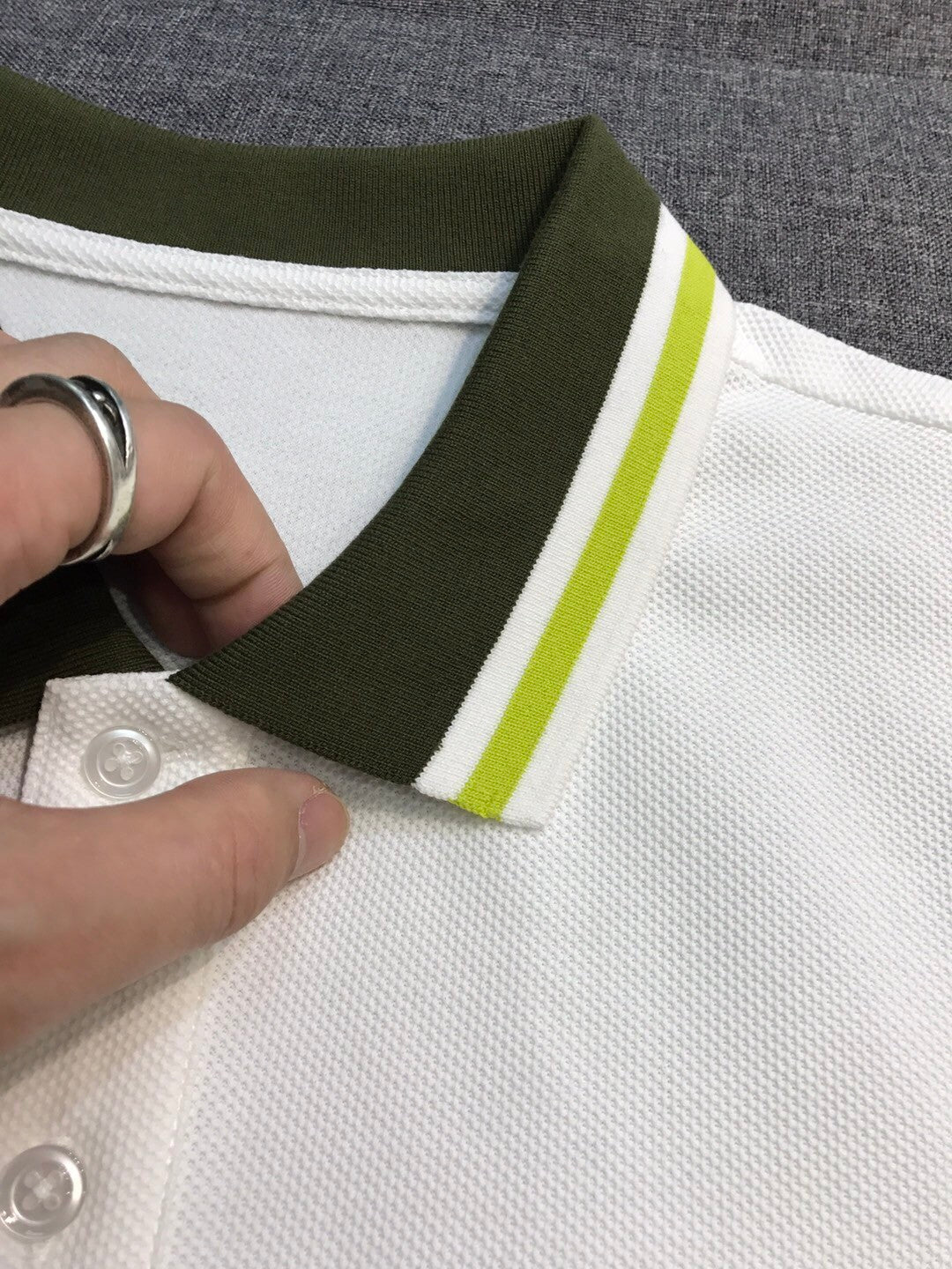 Moncler Men's Summer Embroidered Letter Print Polo Neck Solid Color Short Sleeve T-Shirt #76714