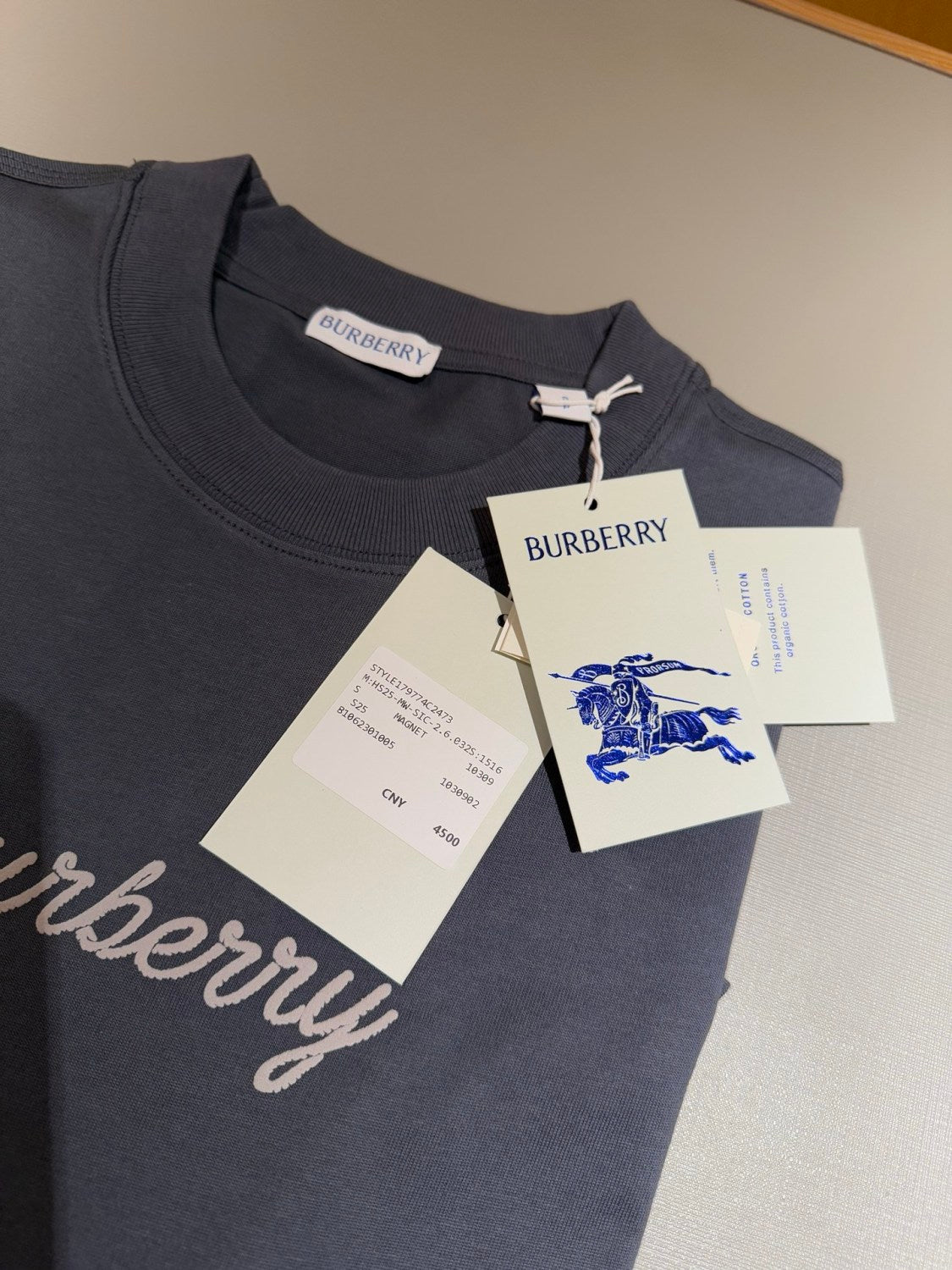 Burberry Men's Summer Solid Color Letter Print Round Neck Cotton Short Sleeve T-Shirt #75517