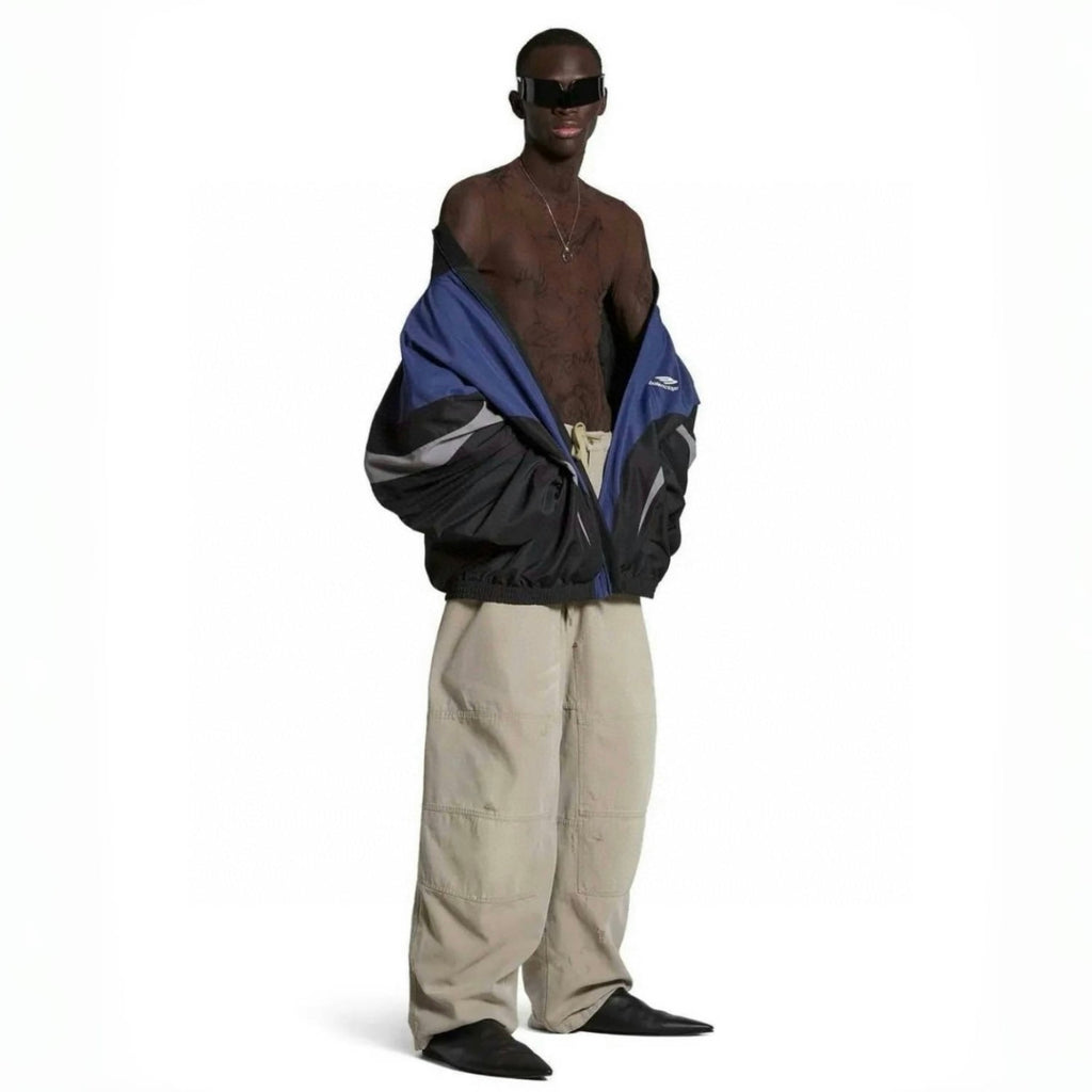 Balenciaga Men's Women's Four Seasons Cotton Tie Mid Waist Loose Work Pants Solid Color Casual Pants Ngvp #1937