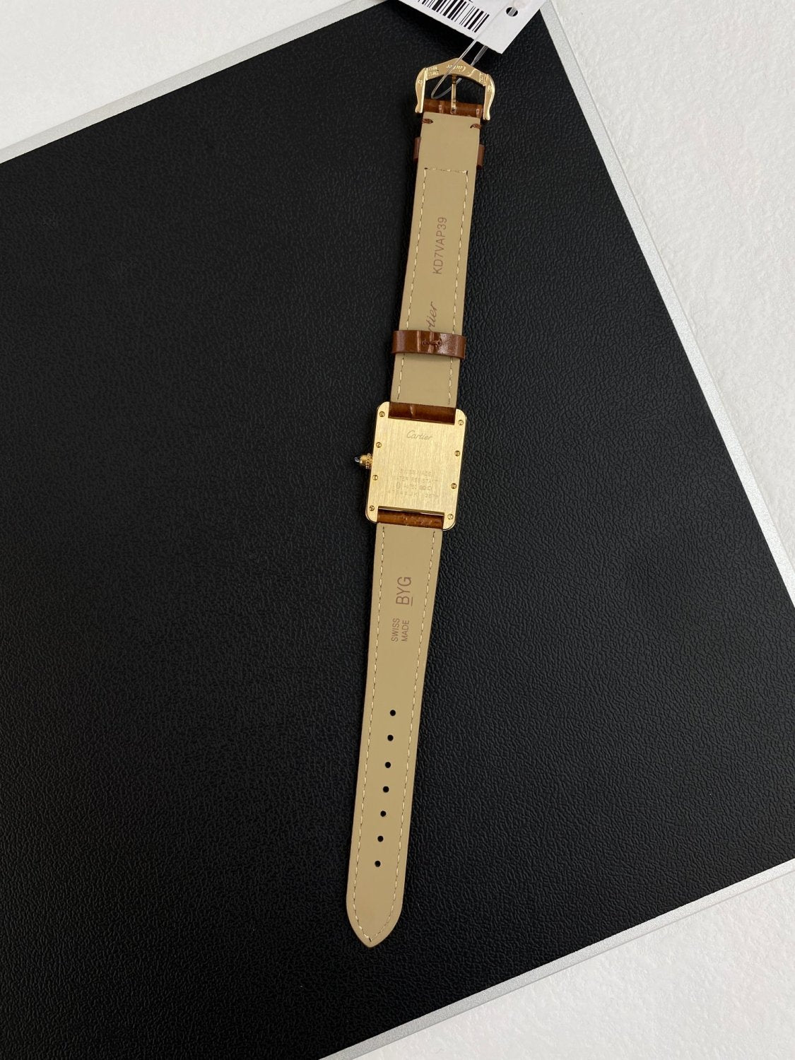 Cartier Tank Louis Cartier Women's Solid Colour Classic Fashion Square Gold Dial Watch Watch #78163