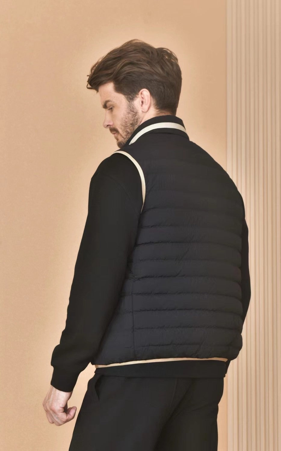 Brunello Cucinelli Men's Logo Embroidered High Neck Zipper Solid Color Fitted Straight Sleeveless Down Vest Ngvp #9665