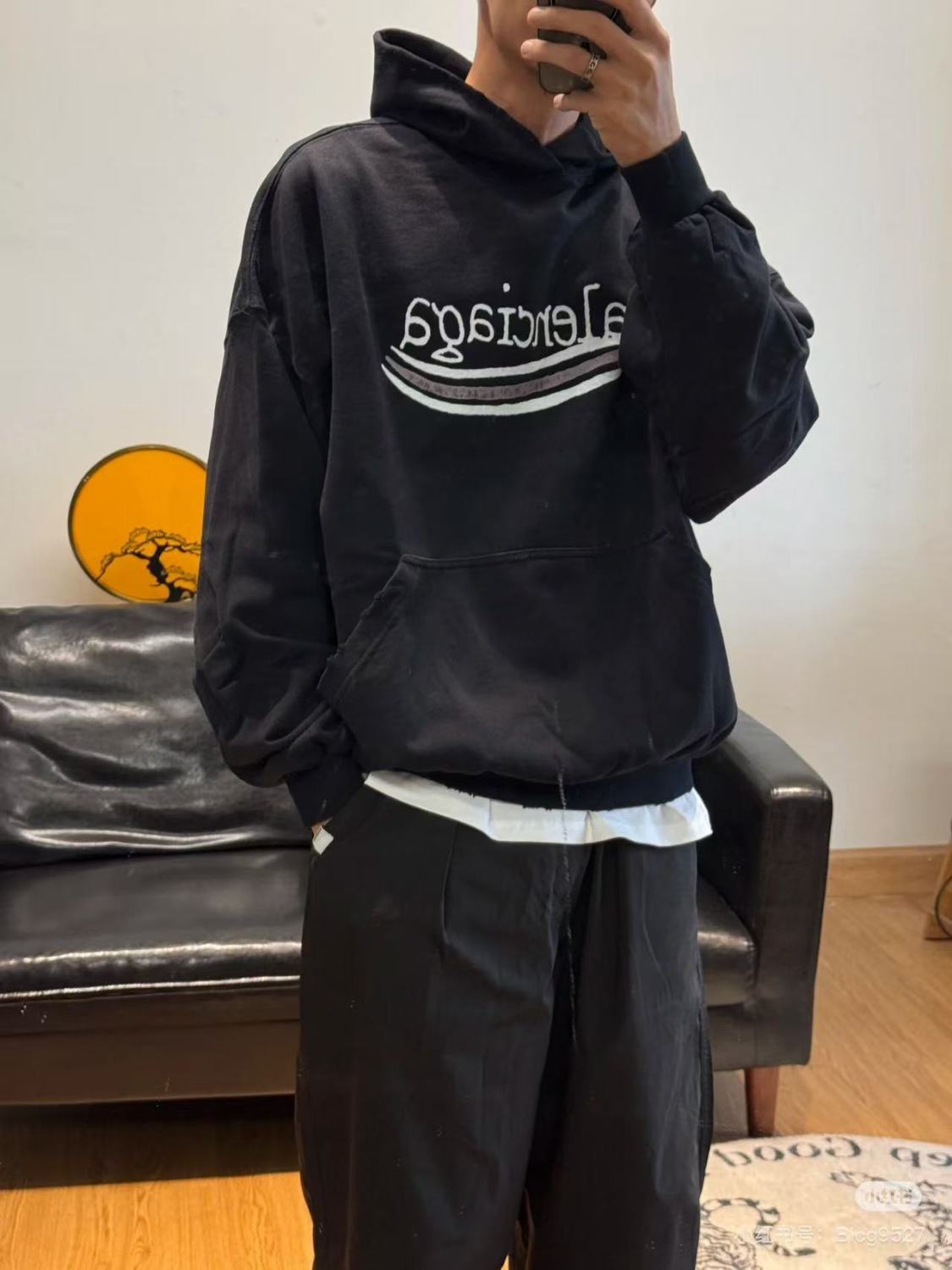 Balenciaga Men's Fall/winter Political Campaign Black Printed Sweatshirt Hooded Long Sleeve Pullover Sweatshirt ï»?81634