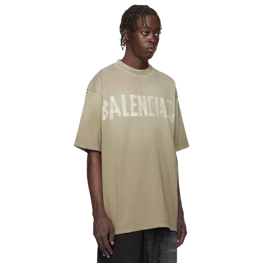 Balenciaga Men's Summer Letter Logo Print Round Neck Regular Fit Short Sleeve T-Shirt #75791