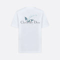 Dior Men's Summer Solid Color Floral Pattern Letter Print Round Neck Cotton Short Sleeve T-Shirt #76737