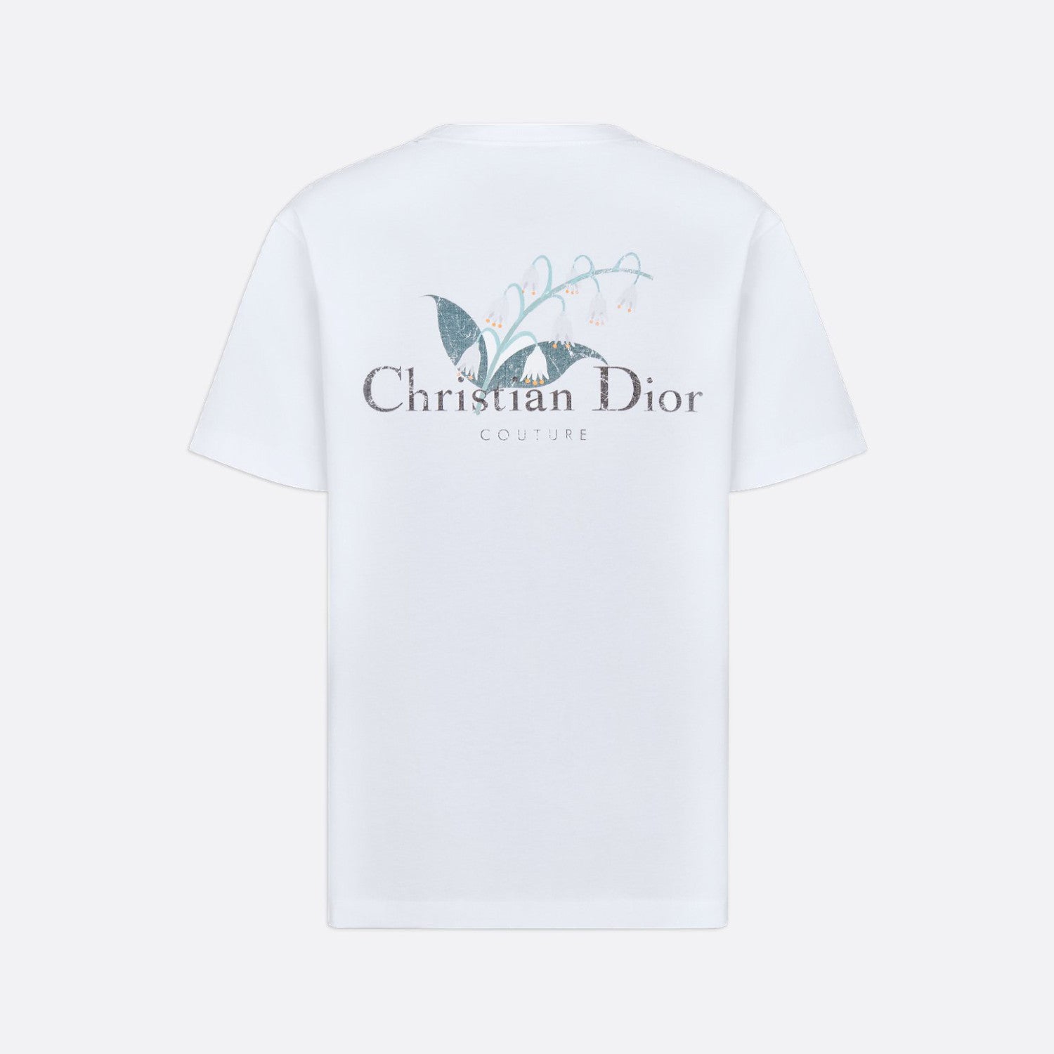 Dior Men's Summer Solid Color Floral Pattern Letter Print Round Neck Cotton Short Sleeve T-Shirt #76577