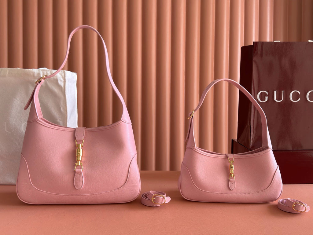 Gucci Jackie Slim Series Medium Shoulder Bag La Famiglia Series Demna Clutch Pink Underarm Bag Classic Vintage Elegant Casual Bags 863137AAGDJ5825 #197407