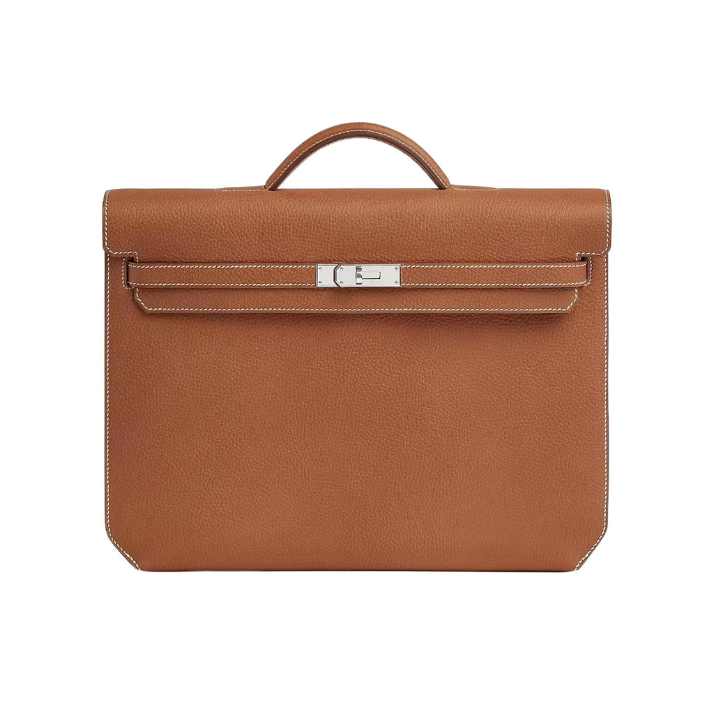 Hermes Men's and Women's Classic Solid Color Leather Business Bag with Silver Buckle  Handbag Laptop Case Bag Bags #78611