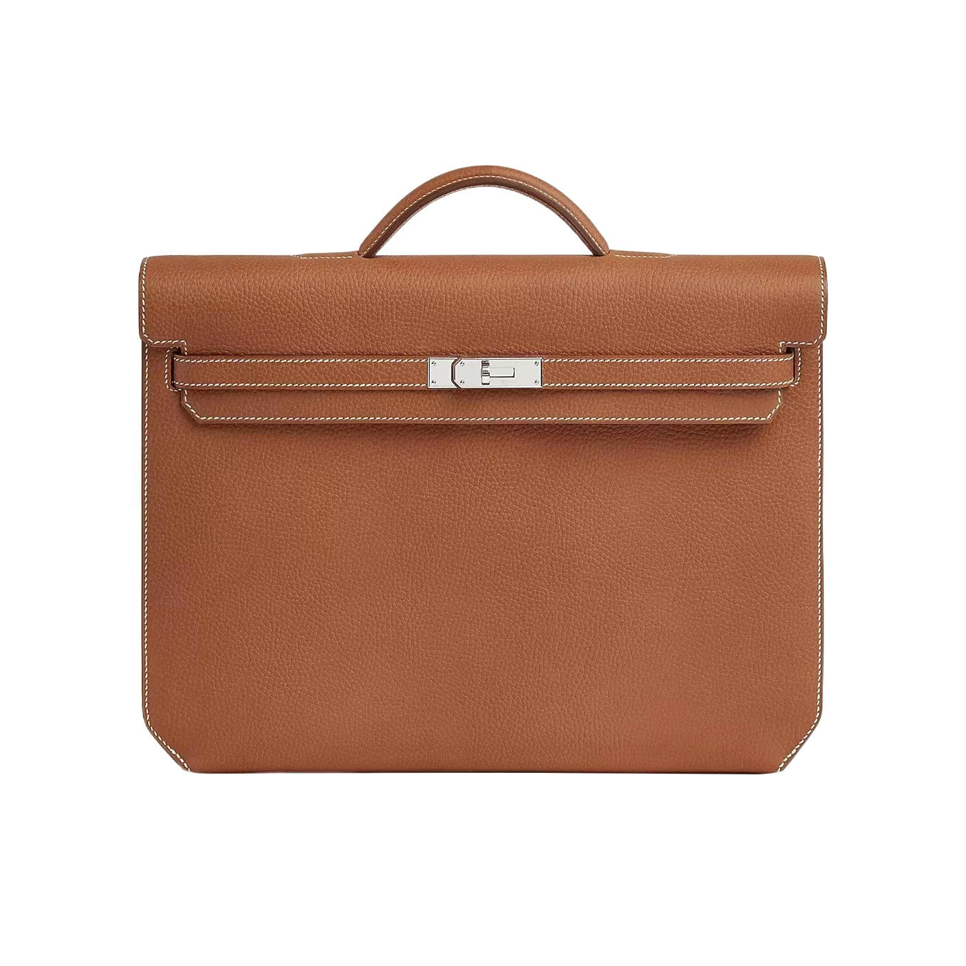 Hermes Men's and Women's Classic Solid Color Leather Business Bag with Silver Buckle  Handbag Laptop Case Bag Bags #78611