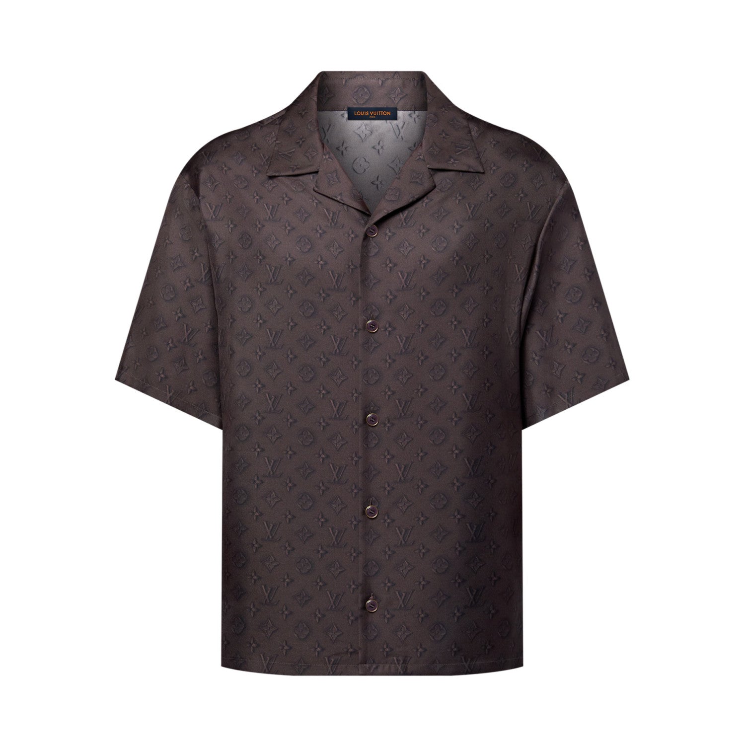 Louis Vuitton Men's Summer Logo Jacquard Single Breasted Casual Short Sleeve Shirt Stretch Waistband Shorts Set Suit #75979