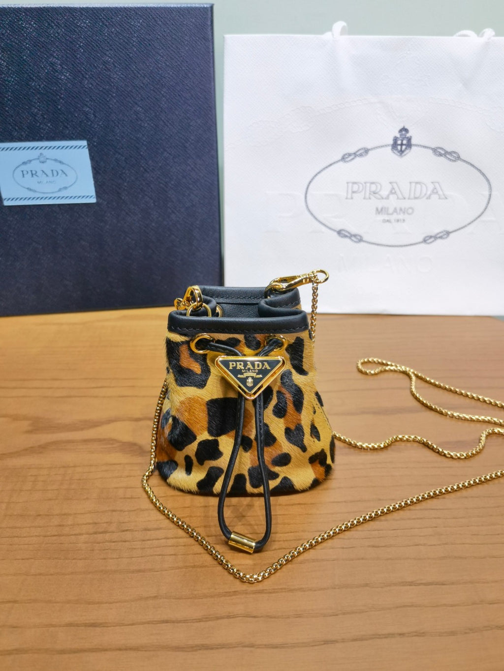 Prada Honey Printed Leather Mini Pouch #300243