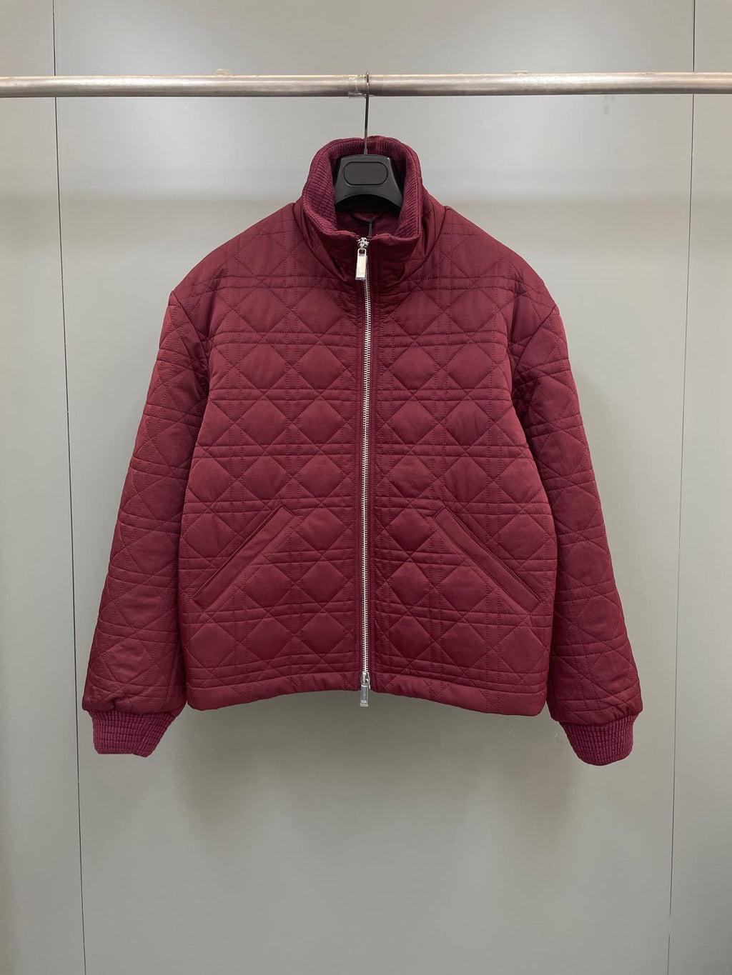 Dior Men's Autumn and Winter Solid Color Lapel Quilted Zipper Long Sleeve Jacket #74854
