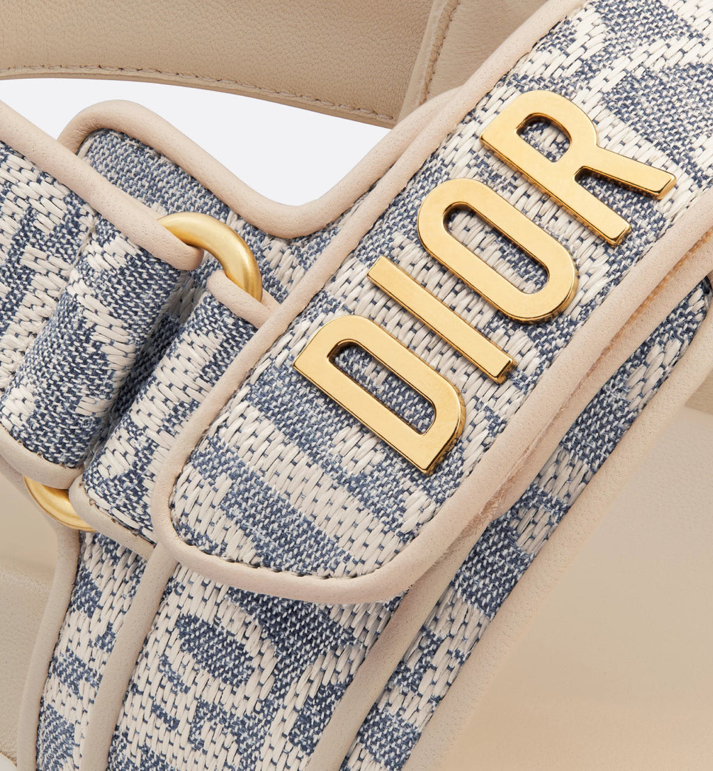 Dior Women's Summer Dioract Checkered Fabric Jacquard Round Head Velcro Solid Color Beach Sandals Casual Shoes #81261