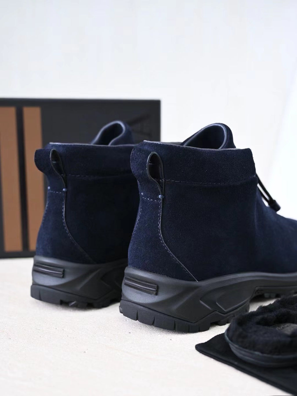 Ermenegildo Zegna Men's Suede Triple Stitch Vetta Luxury Casual Shoes Spring/Fall/Winter Lace-Up Round-Toe Low-Top Boots Shoes #81746