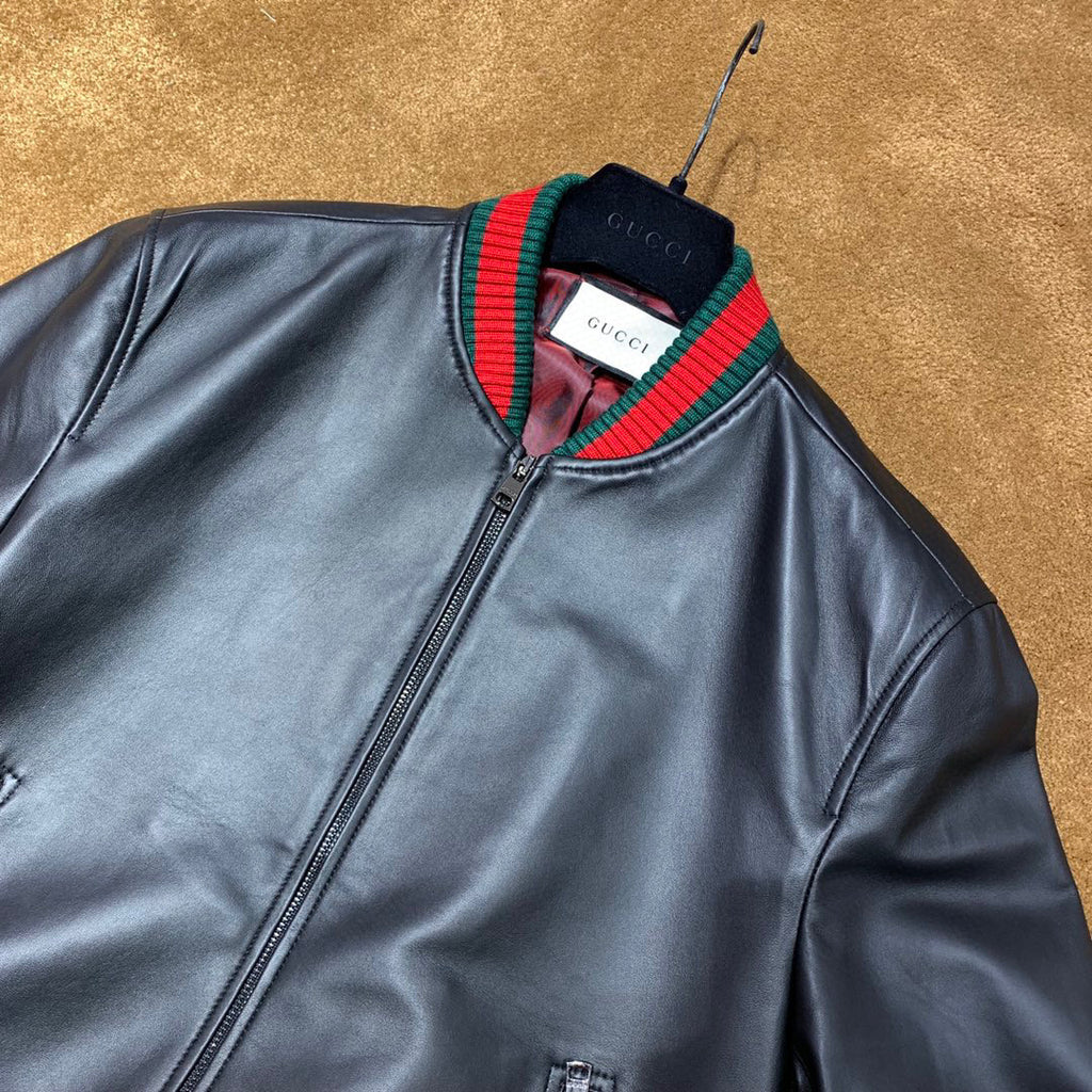Gucci Men's And Women's Spring/autumn Fashion Casual Solid Color Zipper Cuff Elastic Long Sleeve Jacket #532