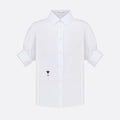 Dior Blouse With Puff Sleeves Women's Embroidered Logo Short Sleeve Shirt #96261