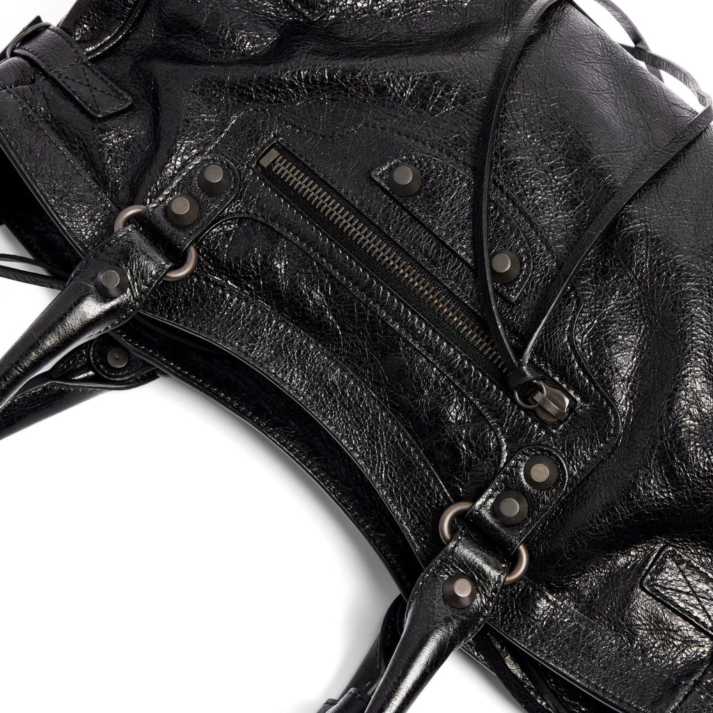 Balenciaga Women's Le City Bag East-West Motorcycle Bag Solid Color Leather Shoulder Bag Handbag Bags 8457042ABEK1000 #81473