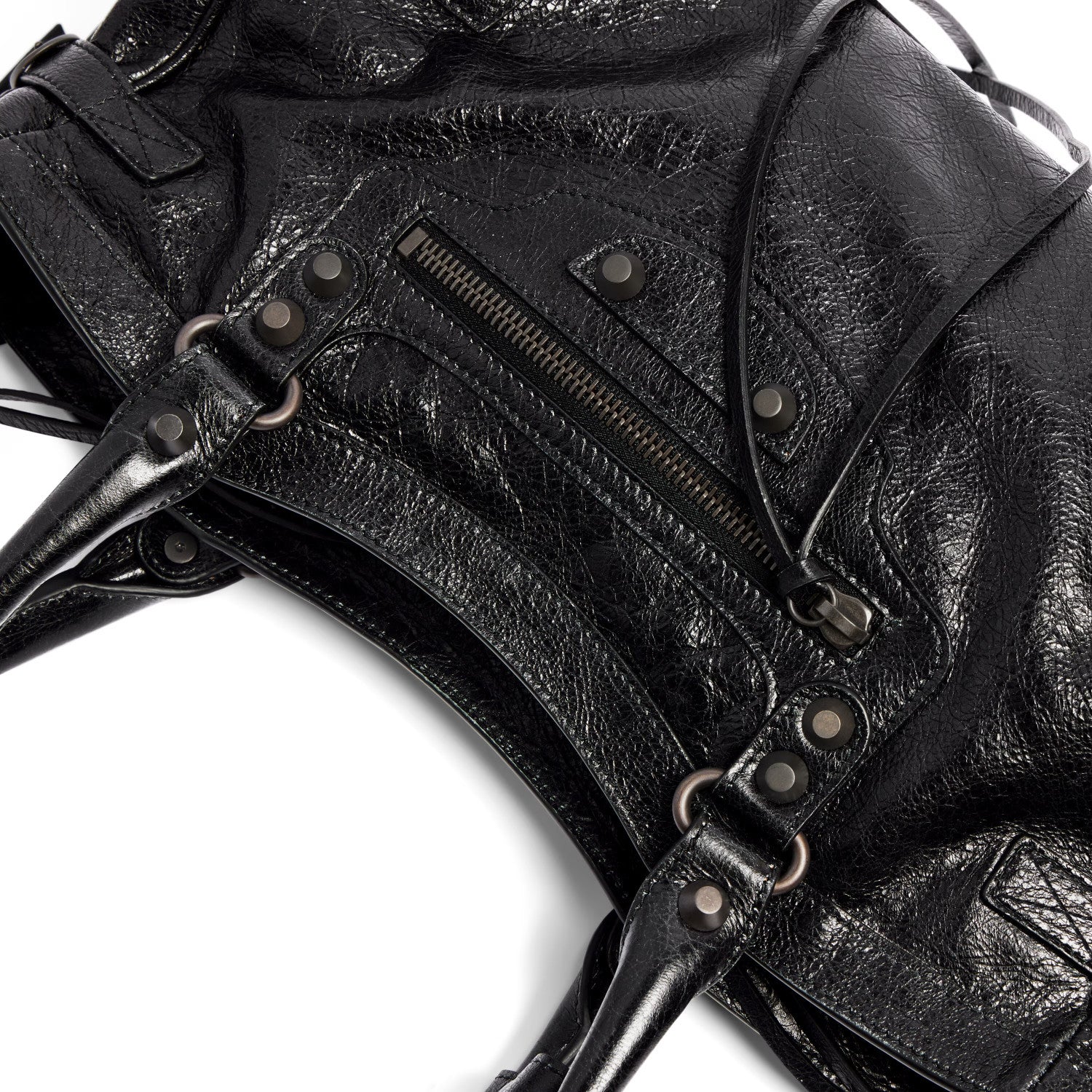 Balenciaga Women's Le City Bag East-West Motorcycle Bag Solid Color Leather Shoulder Bag Handbag Bags 8457042ABEK1000 #81473