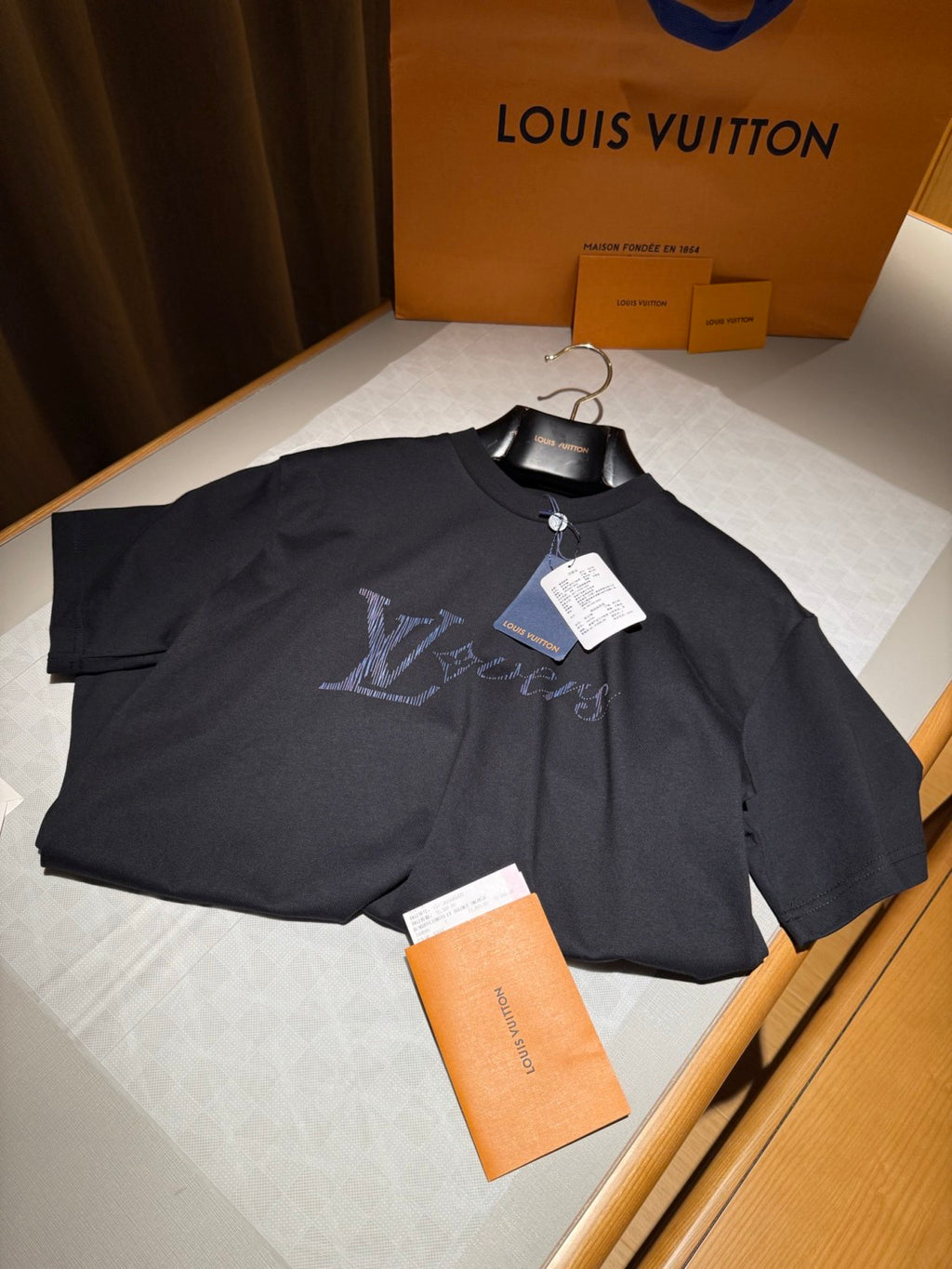 Louis Vuitton Men's Summer Logo Beaded Embroidery Letter Printed Solid Color Round Neck Short Sleeve T-Shirt #75961