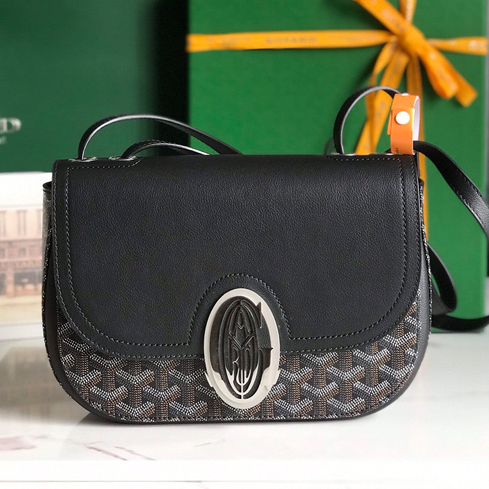Goyard 233 Classic Edition Fashionable Modern Canvas And Calfskin Crossbody Bag With Metal Logo Buckle Bag Bags #196800